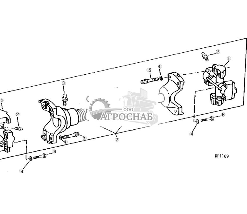 Universal Telescoping Joint (Rockwell) (PTO Clutch to Torque Divider) 